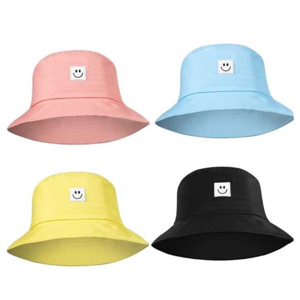 Smiley Kids Bucket Hat in Black